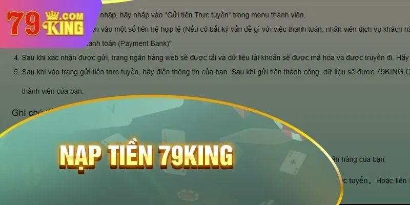 Lưu ý khi nạp tiền 79King